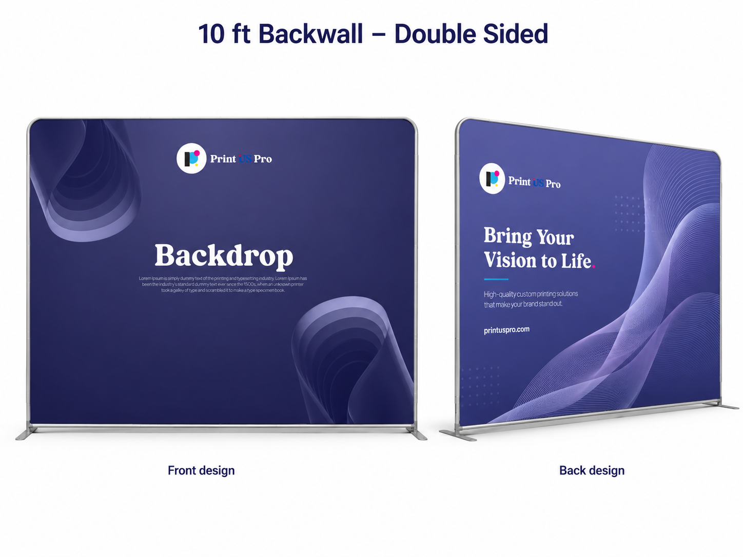 10ft backwall double side printed