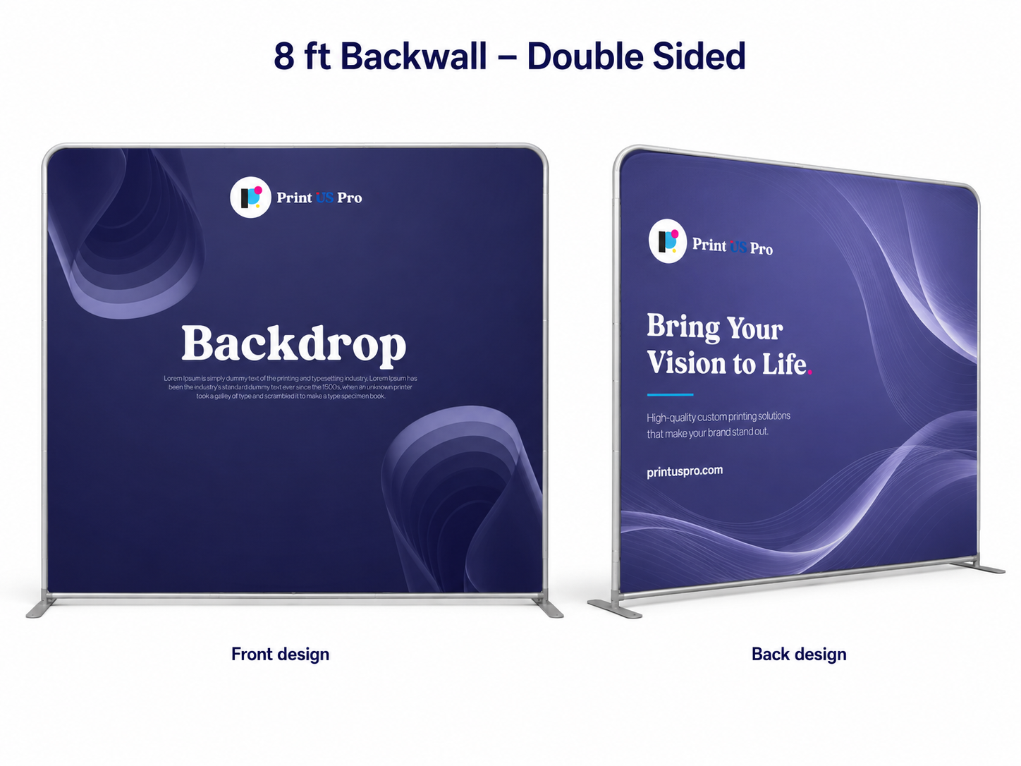 8ft backwall double side printed